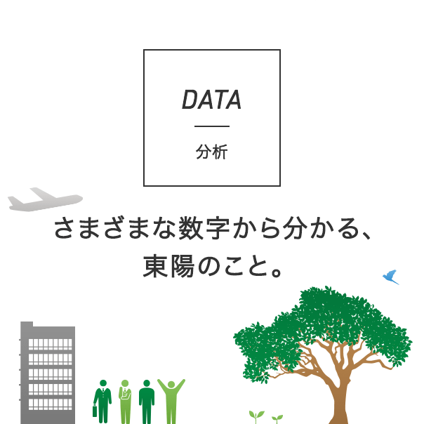 DATA 分析 さまざまな数字から分かる、東陽のこと。